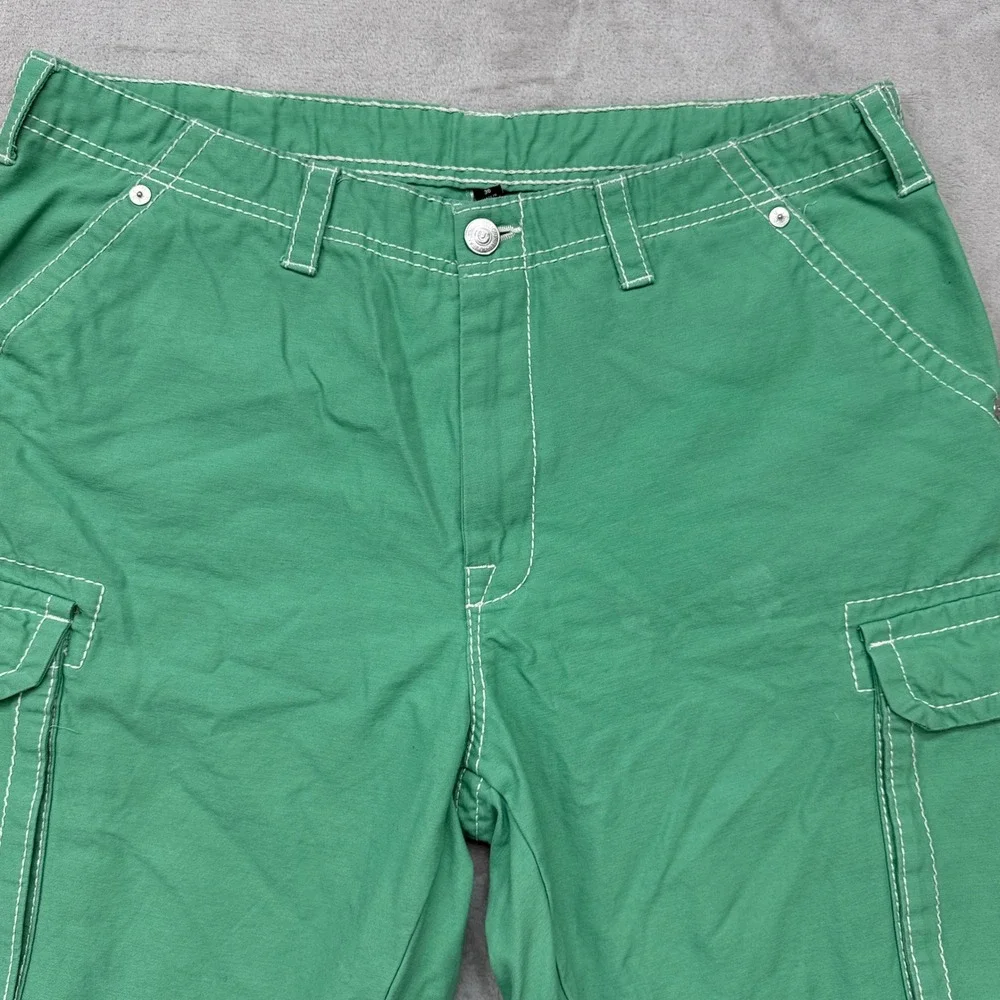 True Religion Cargo Shorts Mens 36 Green Streetwear Baggy Skater 12